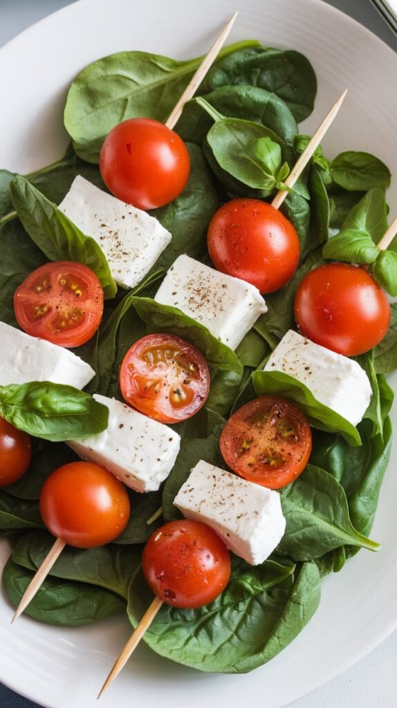 Cottage Cheese Caprese Skewers
