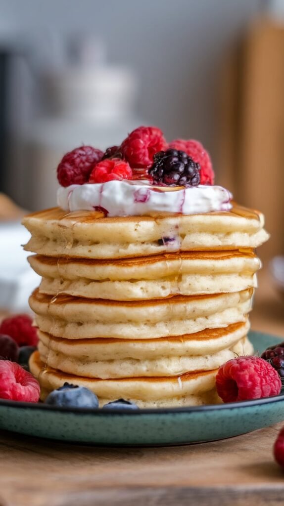 9 High-Protein Vegetarian Recipes for Muscle Gain (Zero Chicken) 5 Cottage Cheese Protein Pancakes with Berry Yogurt