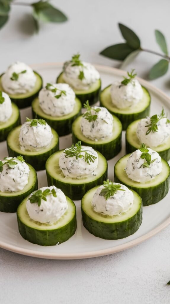 20 Gluten-Free Christmas Appetizers So Good Your Guests Won't Even Notice They're Missing the Gluten 14 Cucumber Cups with Herbed Goat Cheese