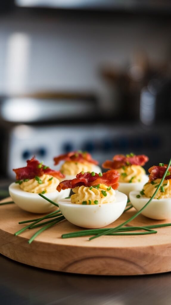 20 Gluten-Free Christmas Appetizers So Good Your Guests Won't Even Notice They're Missing the Gluten 7 Deviled Eggs with Bacon and Chives