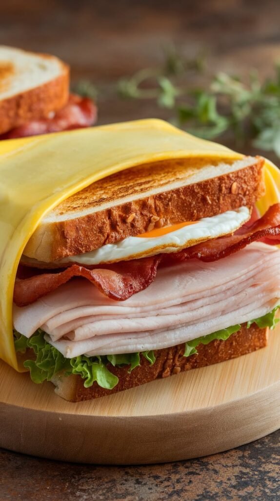 Egg Wrap Turkey Club Snadwich
