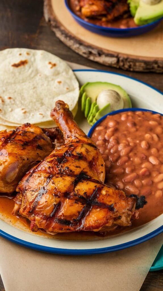 El Pollo Loco Leg Thigh with Pinto Beans