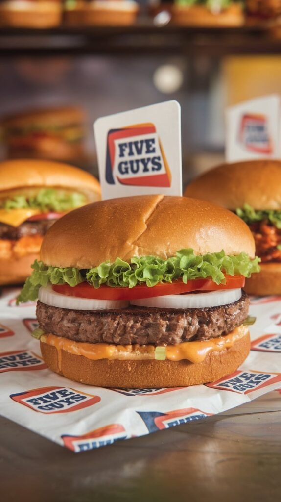 Five Guys Little Hamburger with Extra Veggies