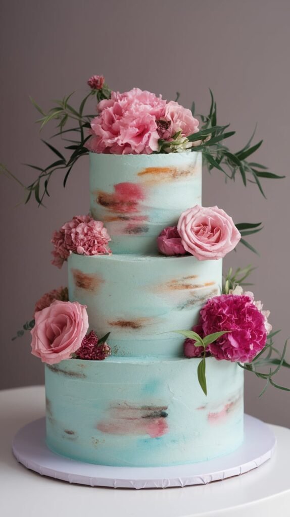 Floral Watercolor Buttercream Cake