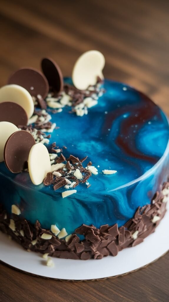Galaxy Mirror Glaze Cake