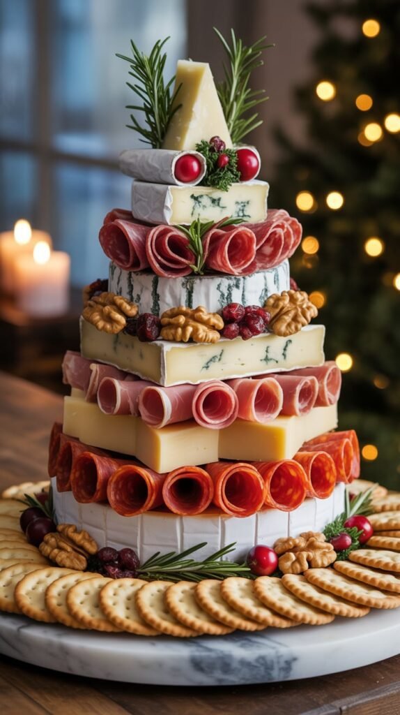 Gourmet Holiday Cheese Charcuterie Tree