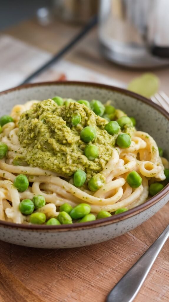 9 High-Protein Vegetarian Recipes for Muscle Gain (Zero Chicken) 7 Greek Yogurt Pesto Pasta with Peas and Edamame