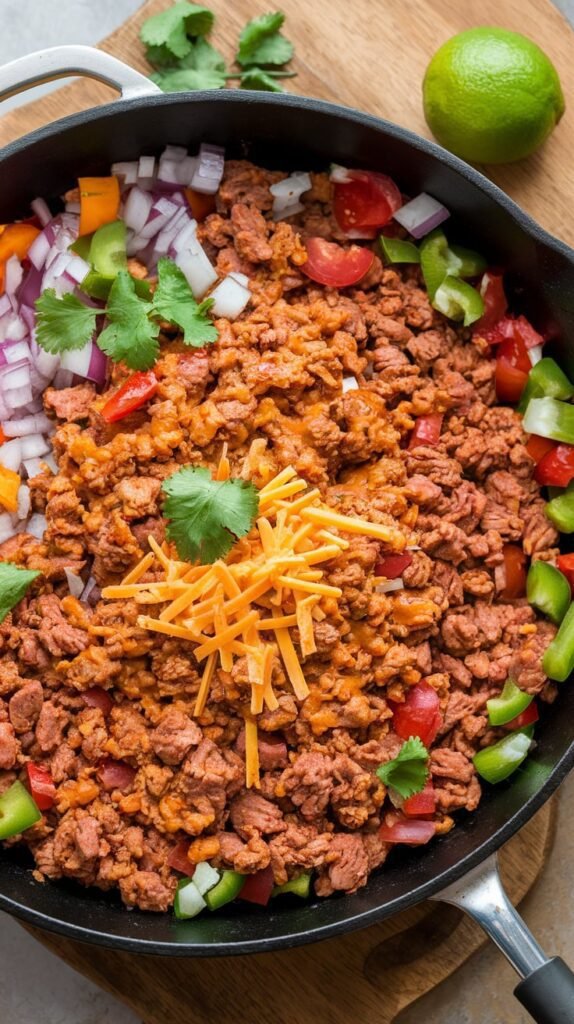 21 High-Protein Mexican-Inspired Dinners for Fiesta Nights 7 Ground Turkey Taco Skillet