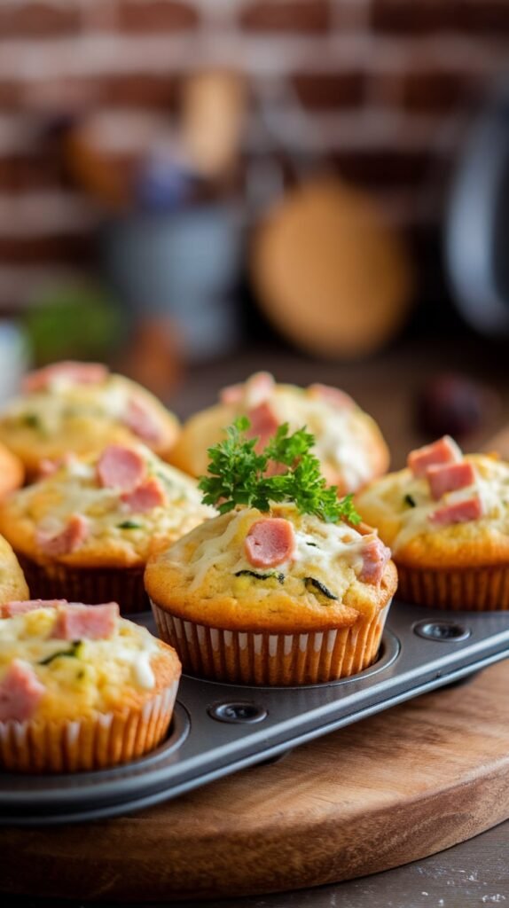 27 Super Healthy Christmas Snacks for Kids 21 Ham Cheese Zucchini Muffins