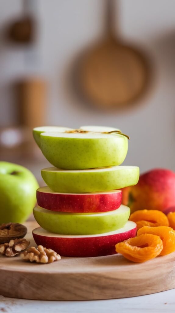 27 Super Healthy Christmas Snacks for Kids 17 Healthy Apple Stacks