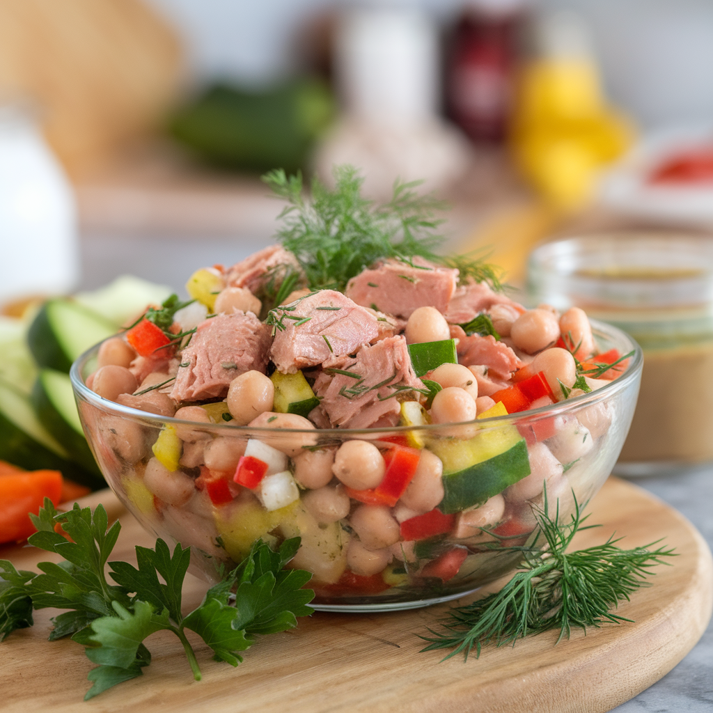 Healthy Tuna Garbanzo Bean Salad