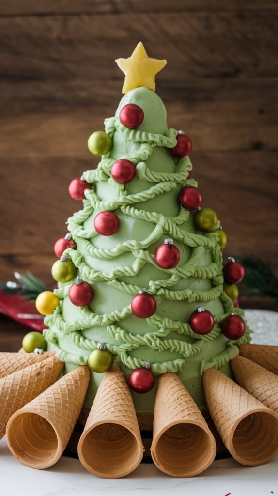14 Christmas Tree Cake Ideas That Will Make Your Holidays Sparkle 7 Ice Cream Cone Christmas Tree Cake