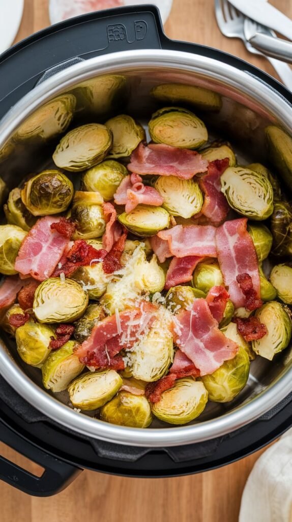23 Instant Pot Christmas Recipes That'll Save Your Sanity This Holiday Season 11 Instant Pot Brussels Sprouts with Bacon