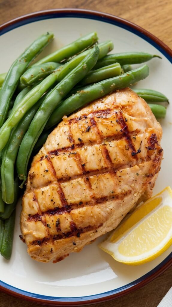 KFC Grilled Chicken Breast with Green Beans