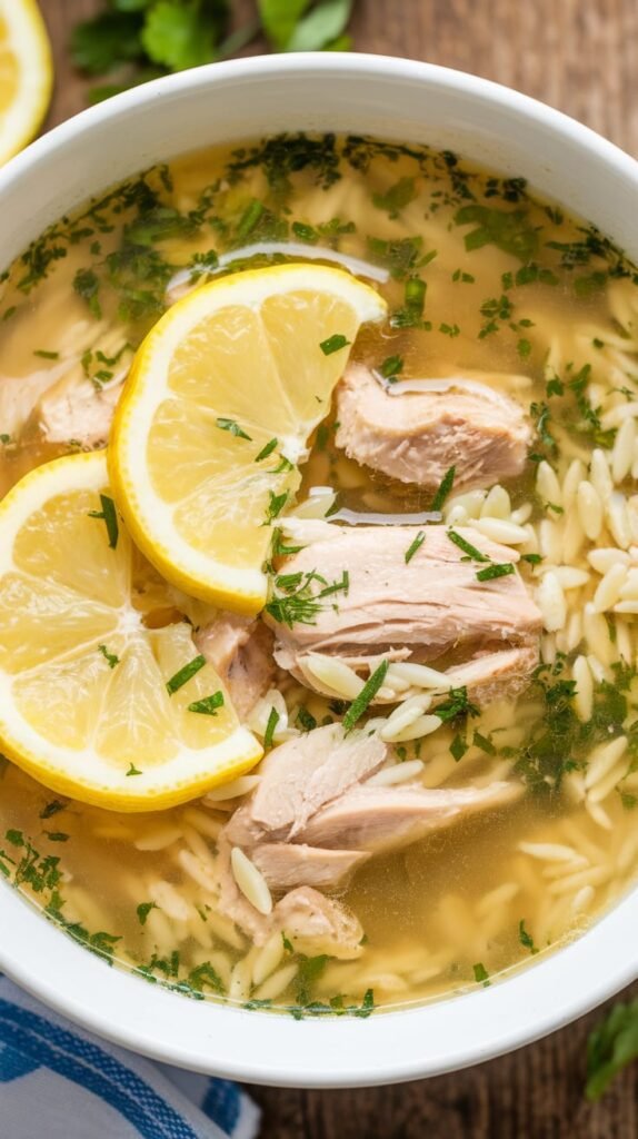 Lemon Chicken Orzo Soup