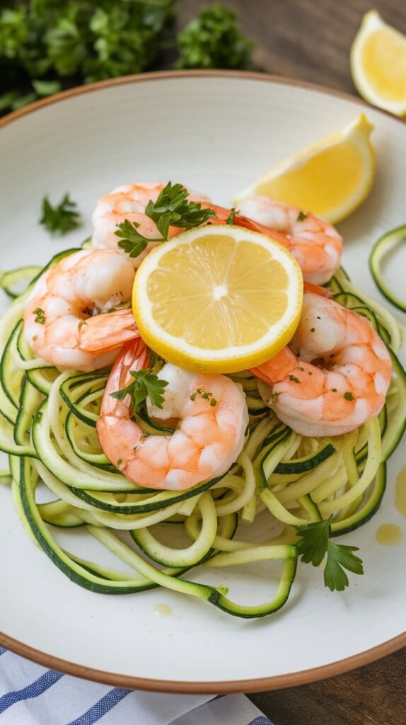 7 High-Protein Recipes for Holiday Detox & Reset 3 Lemon Garlic Shrimp with Zucchini Noodles
