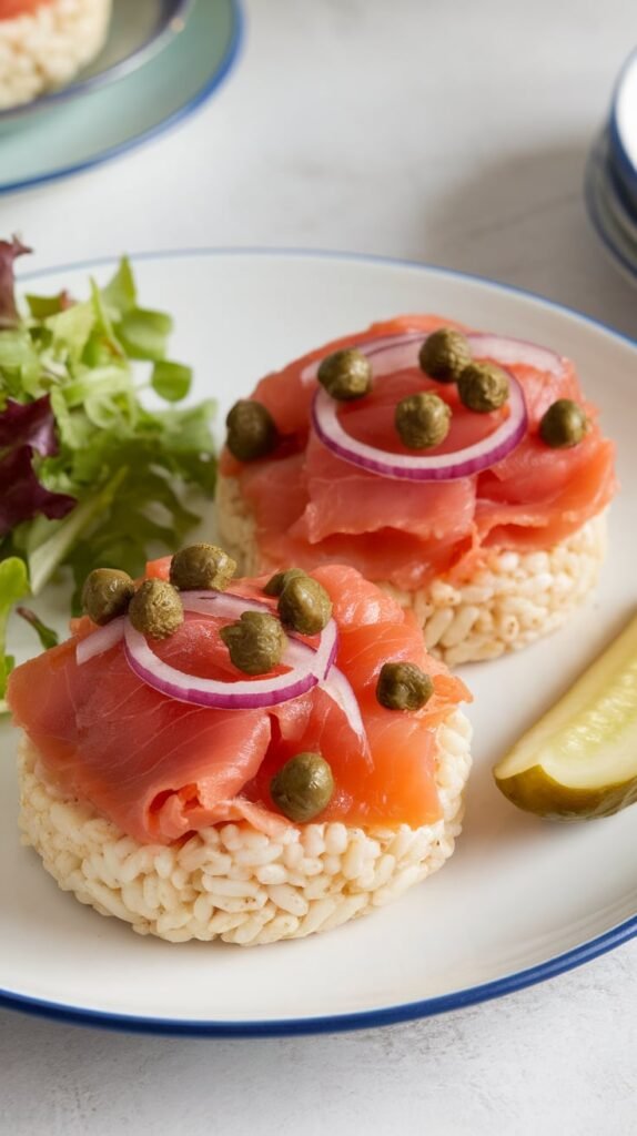 Lox Style Rice Cakes No Dairy Bagel Vibes