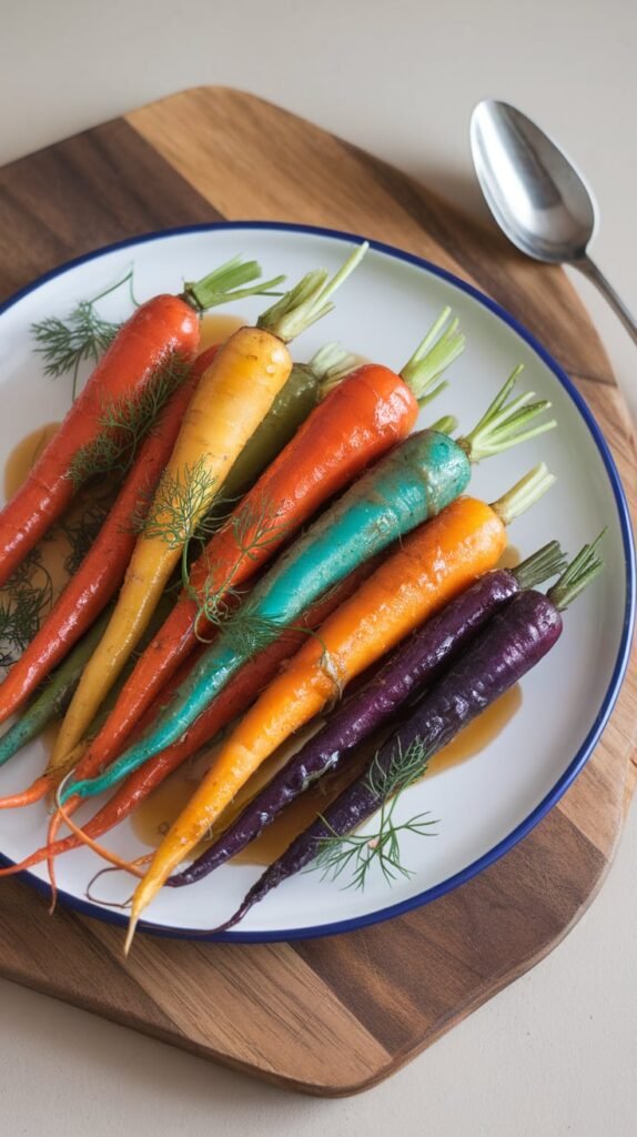 18 Healthy Christmas Side Dishes to Complete Your Feast 3 Maple Glazed Rainbow Carrots