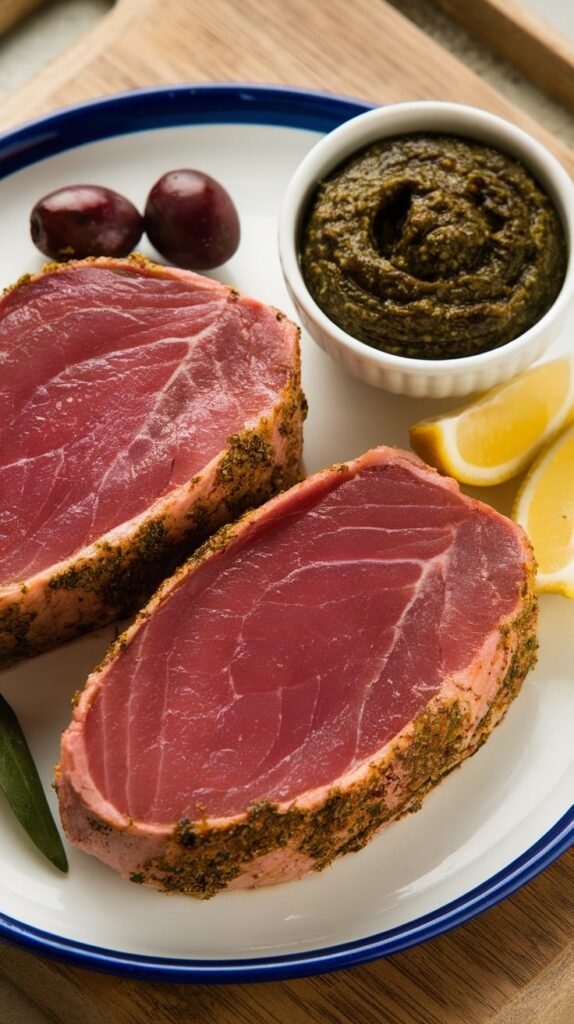 Mediterranean Tuna Steaks with Olive Tapenade