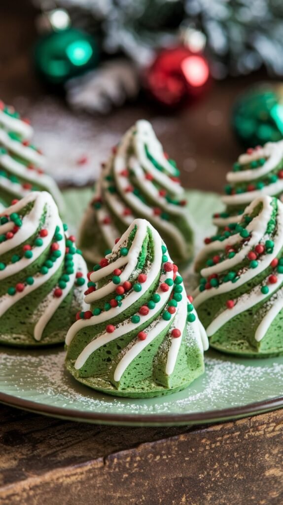 14 Christmas Tree Cake Ideas That Will Make Your Holidays Sparkle 8 Mini Christmas Tree Bundt Cakes