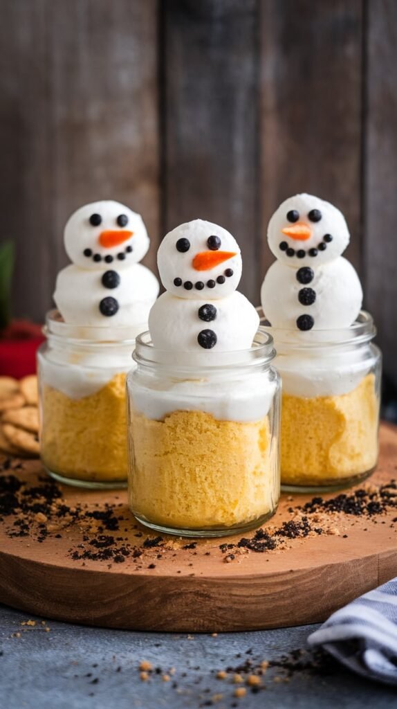 These 10 Snowman Christmas Cake Ideas Will Make You the Baking Star of the Holidays 6 Mini Snowman Cake Jars