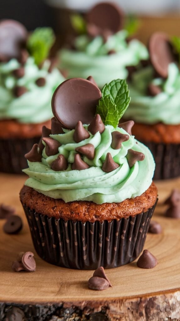 Mint Chocolate Chip Cupcakes
