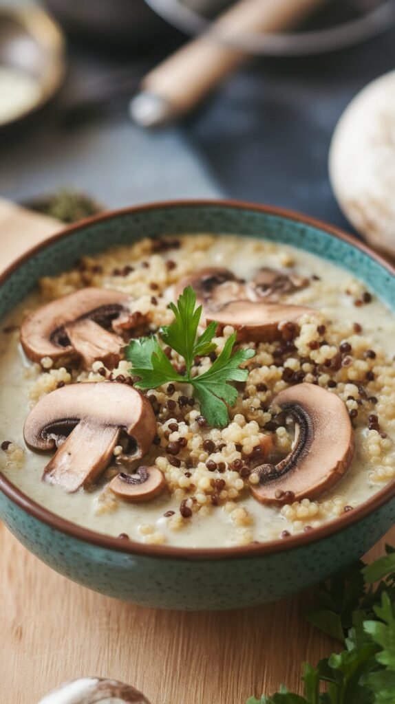 Mushroom Quinoa Soup