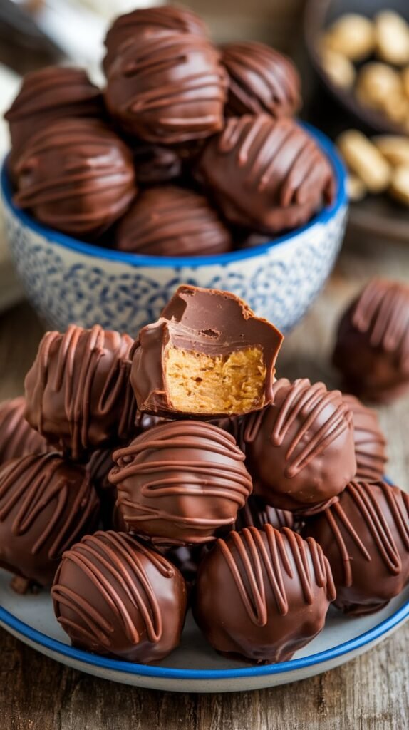 25 Best Christmas Cookies Recipes You’ll Bake Every Year 16 No Bake Chocolate Peanut Butter Balls