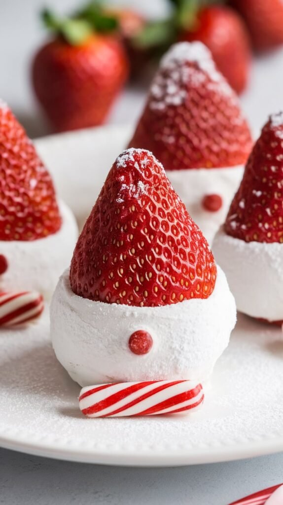 No Bake Strawberry Santas