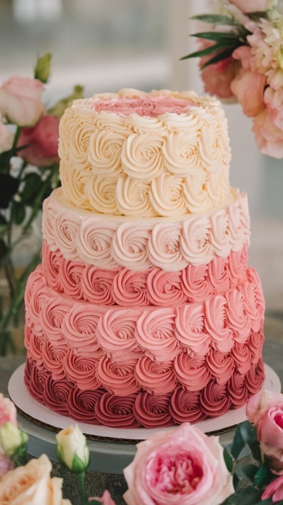 Ombre Rosette Cake