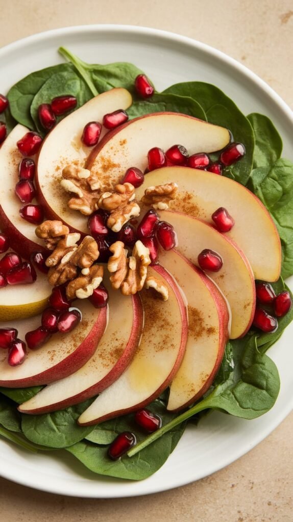 Pear Pomegranate Salad with Vanilla Syrup