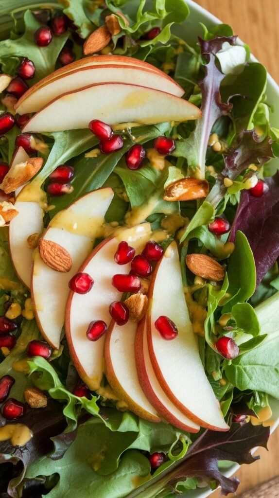 27 New Year's Eve Salad Recipes That'll Make You Forget About the Potato Chips 6 Pomegranate Pear Green Salad With Ginger Dressing