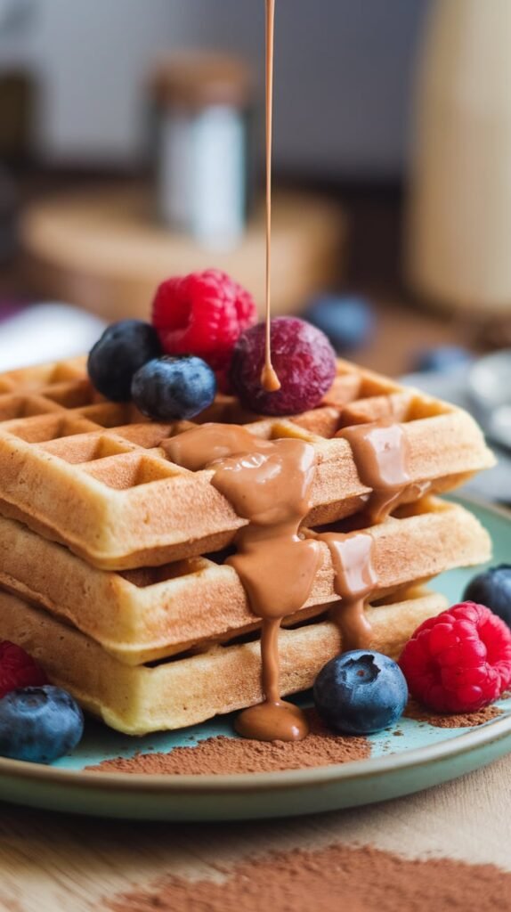 13 High Protein Breakfast Ideas For Kids 9 Protein Waffles with Almond Butter
