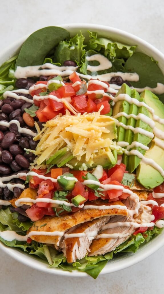 Qdoba Chicken Taco Salad Bowl No Shell