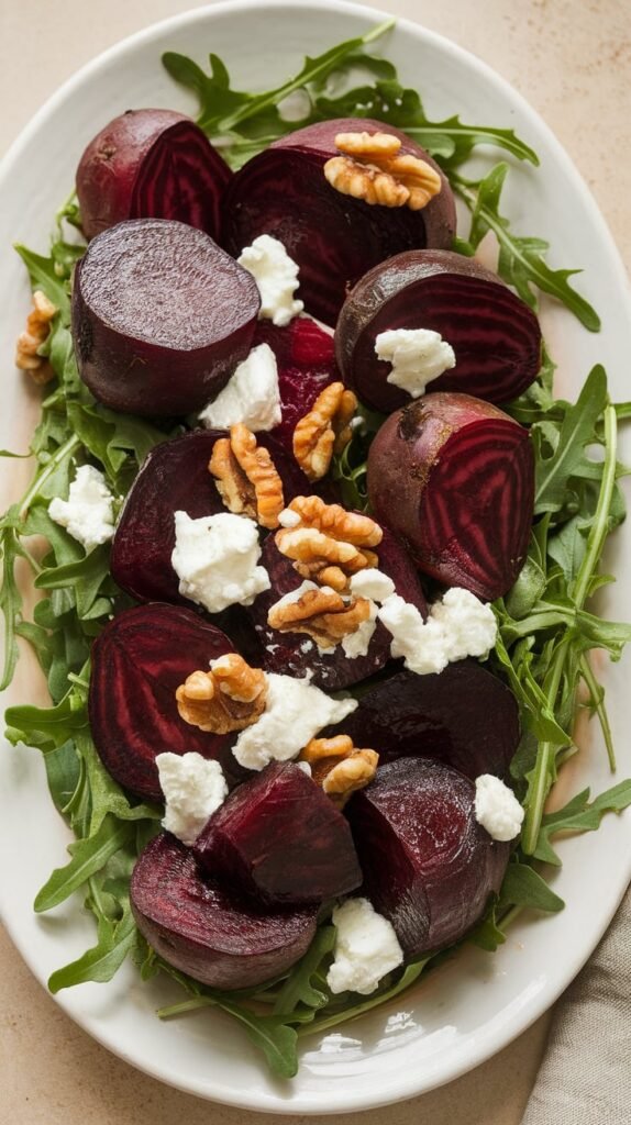 18 Healthy Christmas Side Dishes to Complete Your Feast 8 Roasted Beet Salad with Goat Cheese