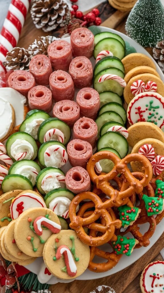 15+ No Bake Christmas Finger Foods That Disappear in Minutes 14 Salami Cream Cheese Roll Ups