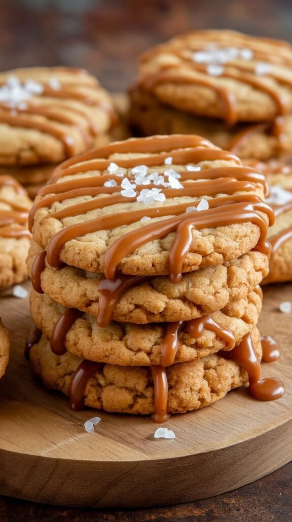 Salted Caramel Thick Cookies