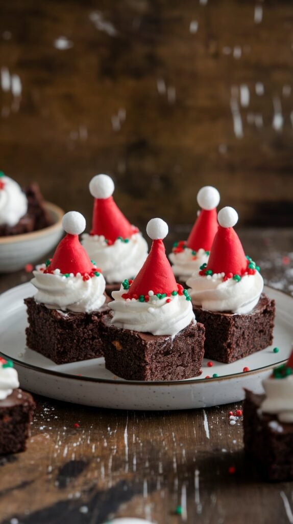 21 Kid-Friendly Christmas Appetizers That'll Actually Get Eaten 6 Santa Hat Brownie Bites
