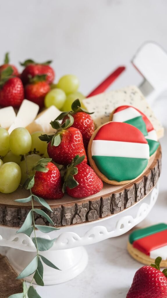 Santas Snack Board Red White Green Theme