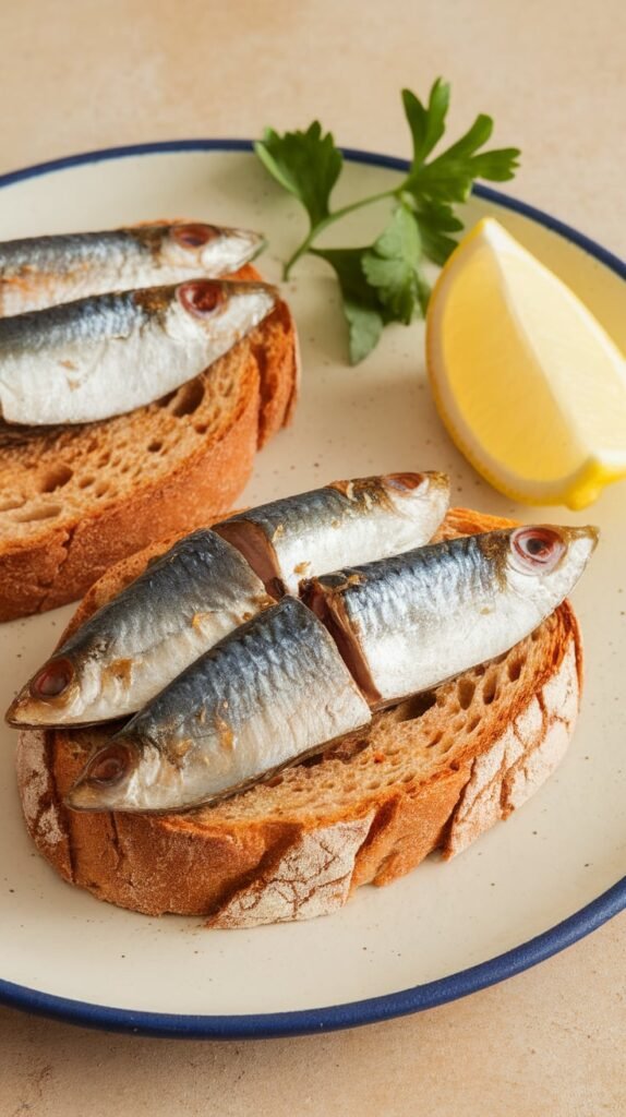 21 High-Protein, High-Fiber Snacks That'll Make You Forget You're Being Healthy 20 Sardines on Whole Grain Toast