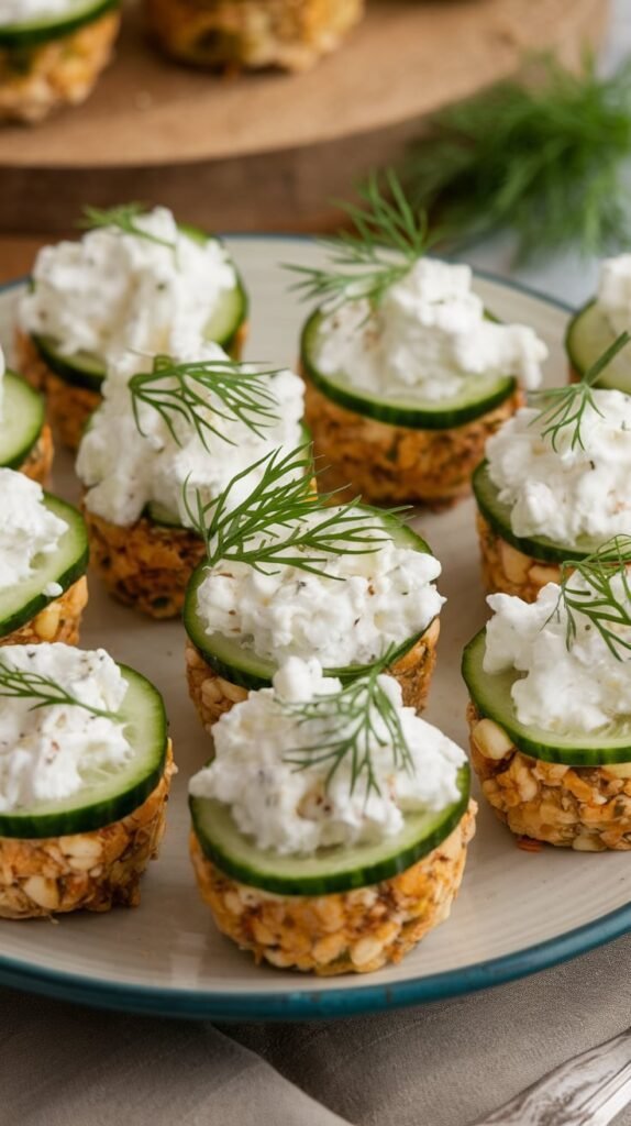 Savory Cottage Cheese Cucumber Bites