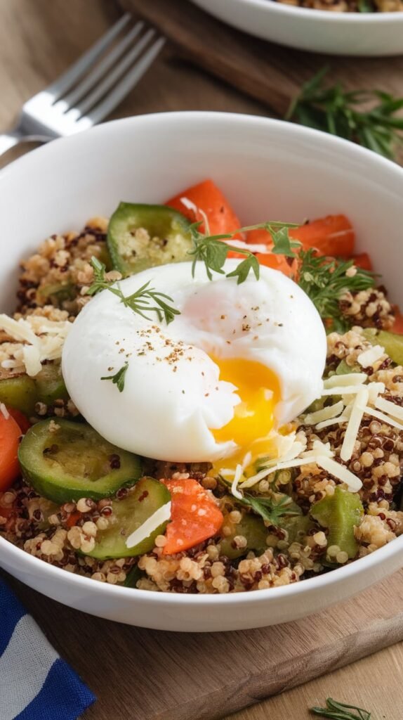 10 High-Protein Breakfast Bowls to Start Your Day Strong 2 Savory Quinoa Breakfast Bowl with Poached Egg