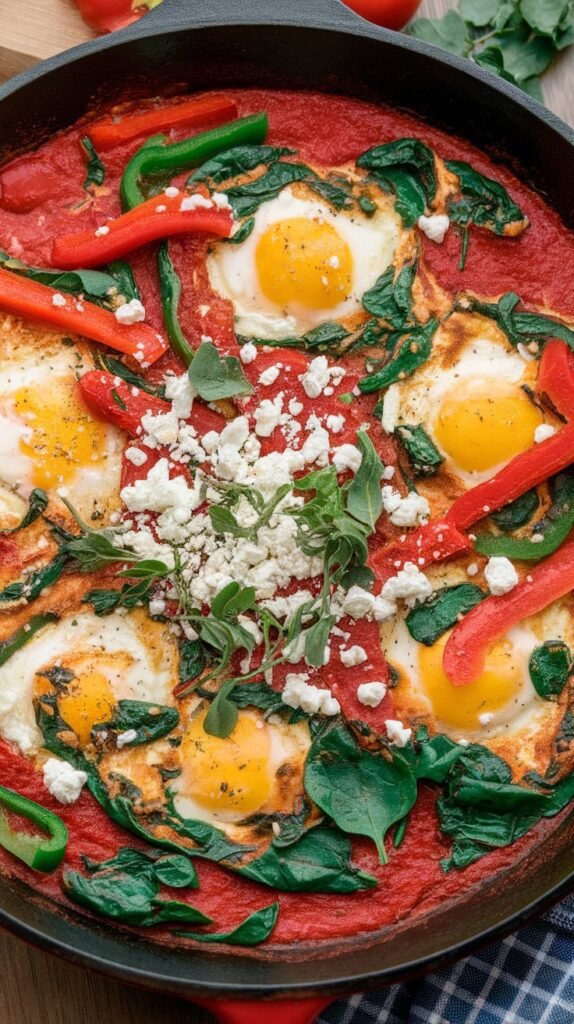 15 Cozy Christmas Breakfast Ideas You’ll Crave All Morning 5 Shakshuka Red Green Holiday Skillet