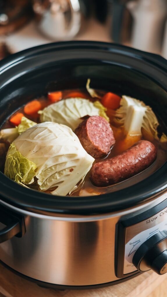 25 Slow Cooker Soups For Winter Season 19 Slow Cooker Cabbage Sausage Soup