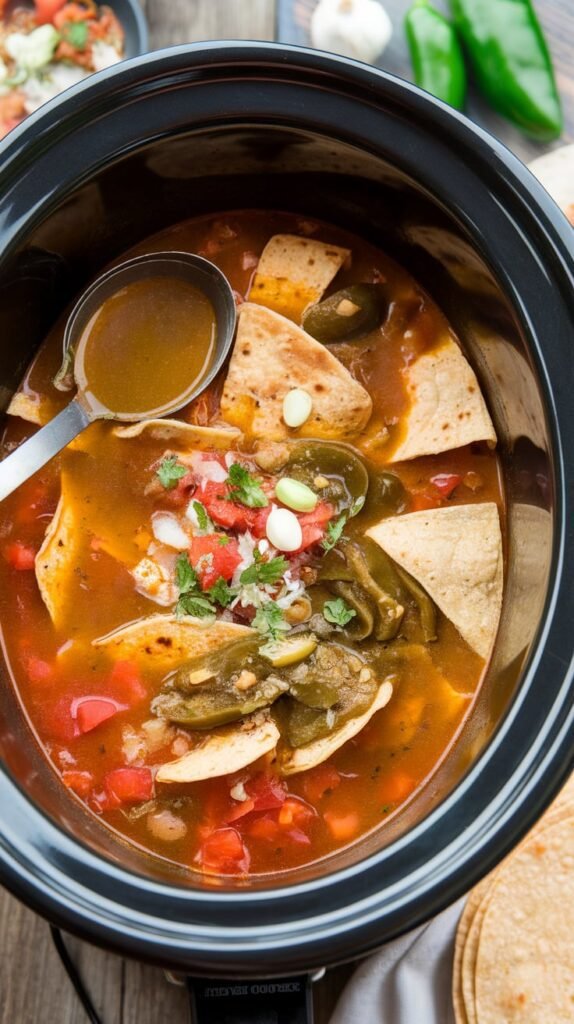 25 Slow Cooker Soups For Winter Season 13 Slow Cooker Green Chile Enchilada Soup