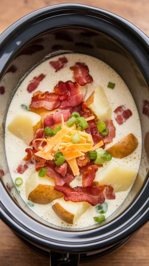 25 Slow Cooker Soups For Winter Season 21 Slow Cooker Loaded Baked Potato Soup Lightened