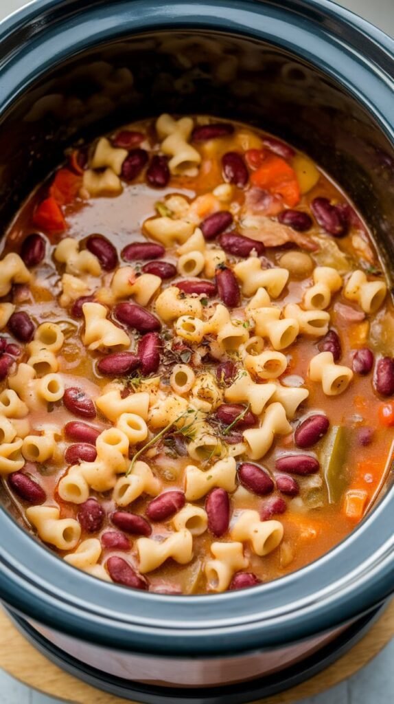25 Slow Cooker Soups For Winter Season 15 Slow Cooker Pasta e Fagioli 1