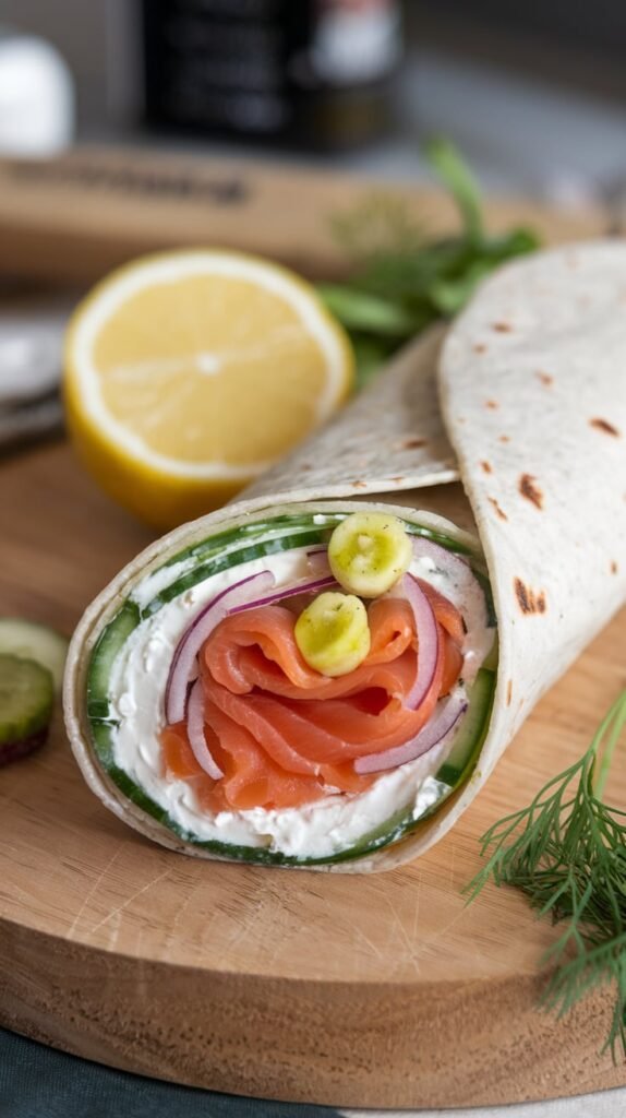 Smoked Salmon Cream Cheese Protein Wrap
