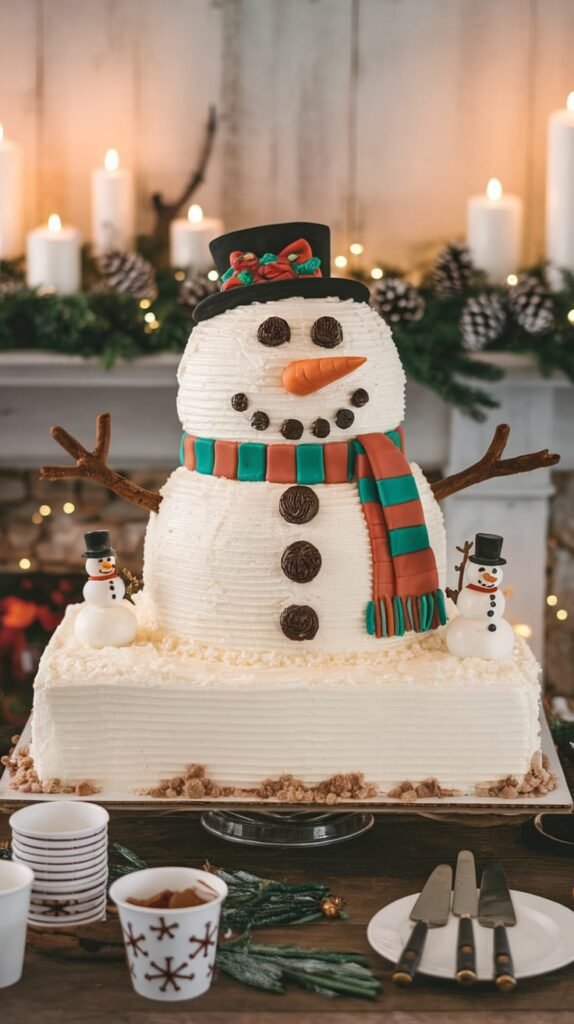 These 10 Snowman Christmas Cake Ideas Will Make You the Baking Star of the Holidays 5 Snowman Sheet Cake for Crowds