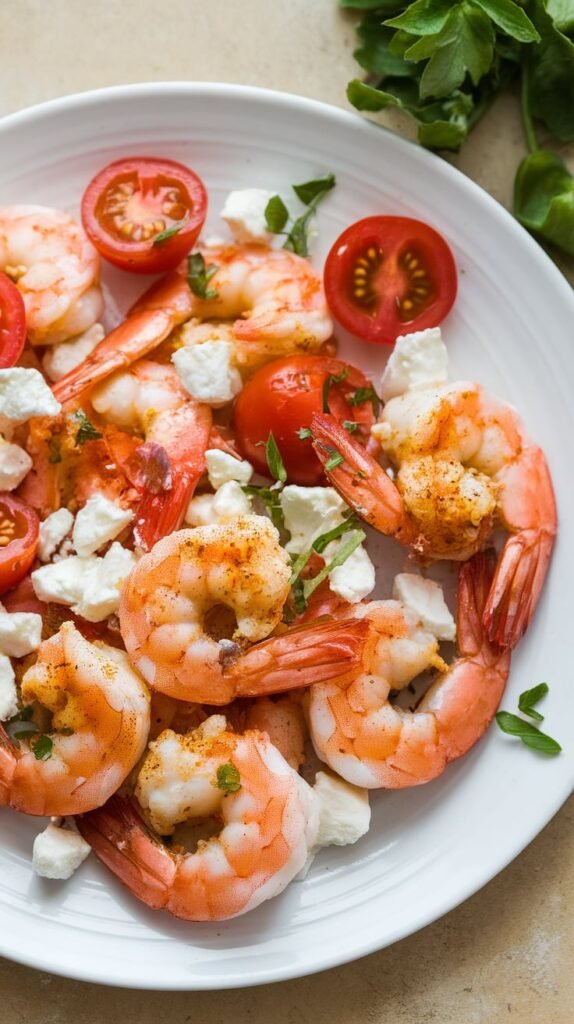 Spicy Baked Shrimp with Feta and Tomatoes